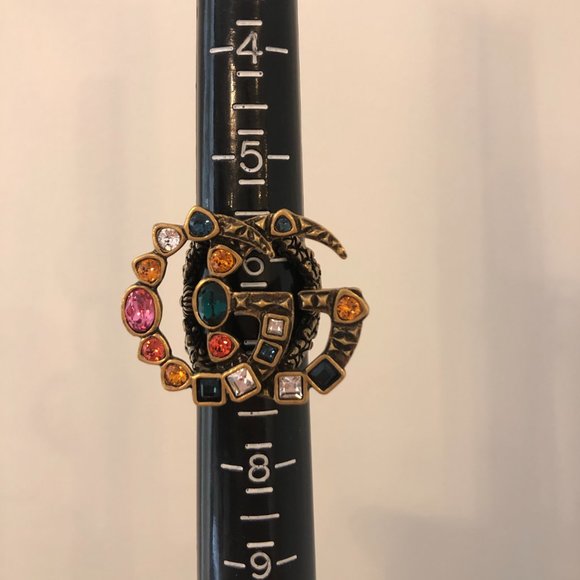 Gucci Crystal GG Ring in Gold NEW IN BOX - Picture 7 of 8